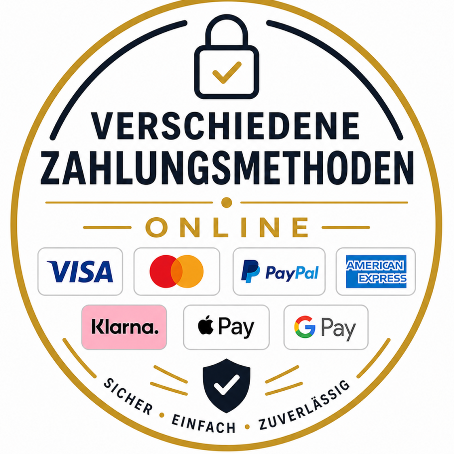 So bezhalen sie bei uns im onlineshop Icons verschiedener Zahlungsmethoden auf einem dunklen Hintergrund.